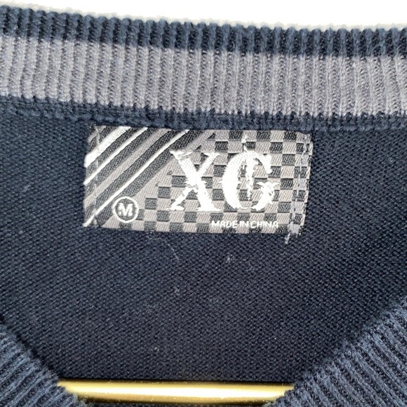 Men's V-Neck Argyle Sweater - Black, Gray, and White - Picture 12 of 16